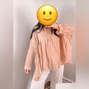 Free People Intimately Pink Bohemian Oversized Tunic Top Women’s Size Medium